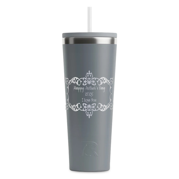 Custom Mother's Day RTIC Everyday Tumbler with Straw - 28oz - Grey - Double-Sided
