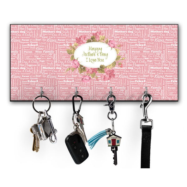 Custom Mother's Day Key Hanger w/ 4 Hooks w/ Name or Text