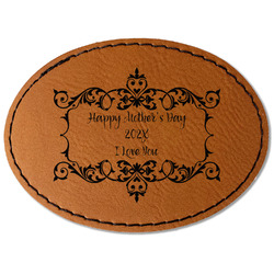 Mother's Day Faux Leather Iron On Patch - Oval