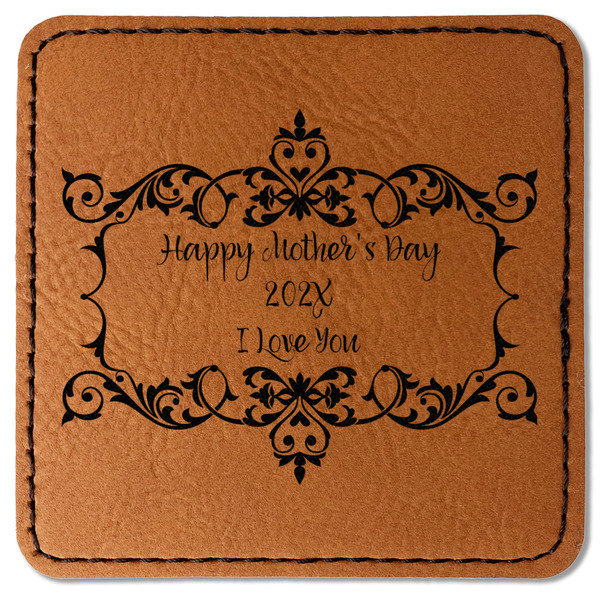 Custom Mother's Day Faux Leather Iron On Patch - Square