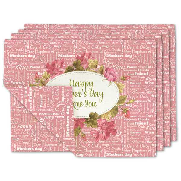 Custom Mother's Day Double-Sided Linen Placemat - Set of 4