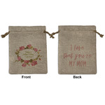 Mother's Day Medium Burlap Gift Bag - Front & Back