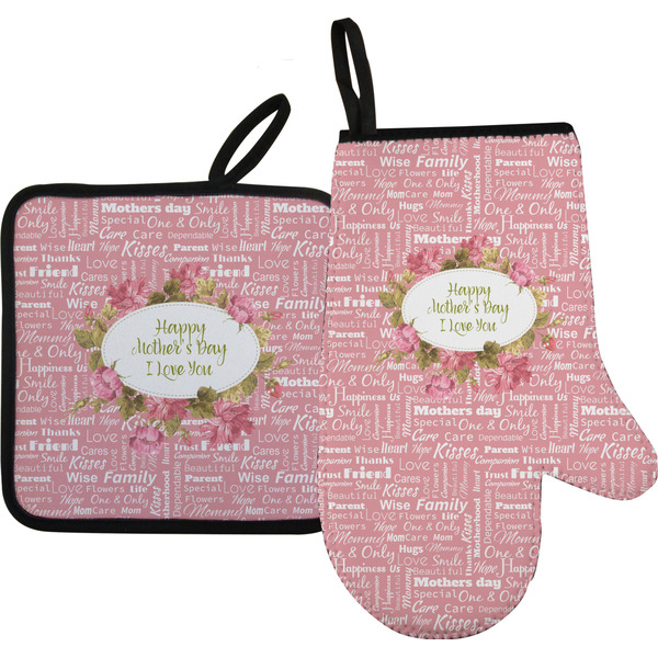 Custom Mother's Day Oven Mitt & Pot Holder Set