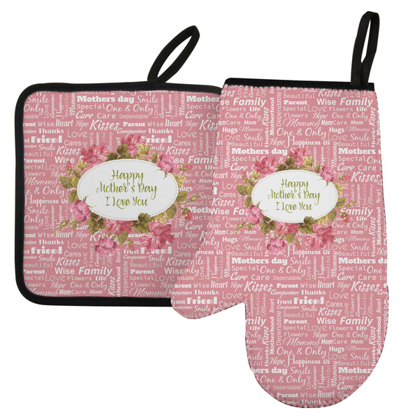 Custom Mother's Day Left Oven Mitt & Pot Holder Set