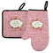 Mother's Day Neoprene Oven Mitt and Pot Holder Set - Left