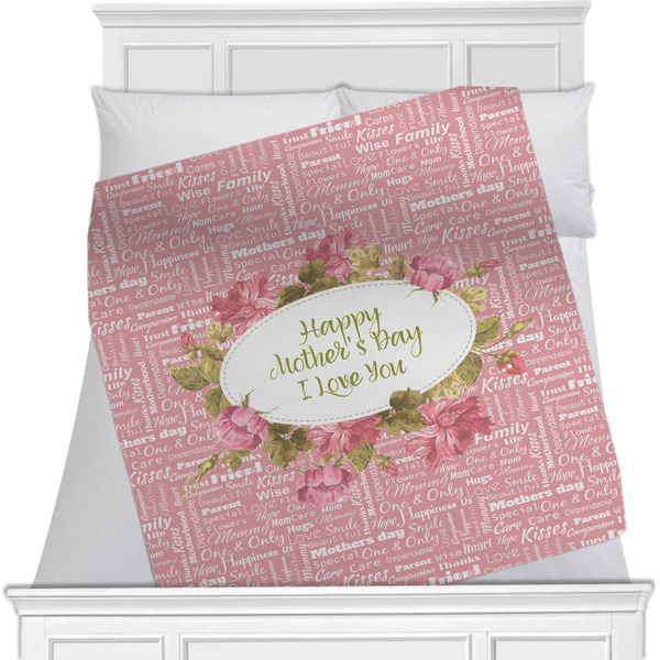 Custom Mother's Day Minky Blanket - Toddler / Throw - 60"x50" - Single Sided