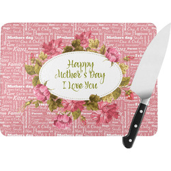 Mother's Day Rectangular Glass Cutting Board - Medium - 11"x8"