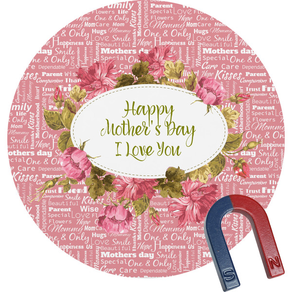 Custom Mother's Day Round Fridge Magnet