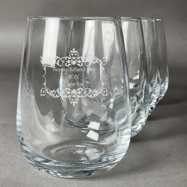 Custom Mother's Day Stemless Wine Glasses (Set of 4)