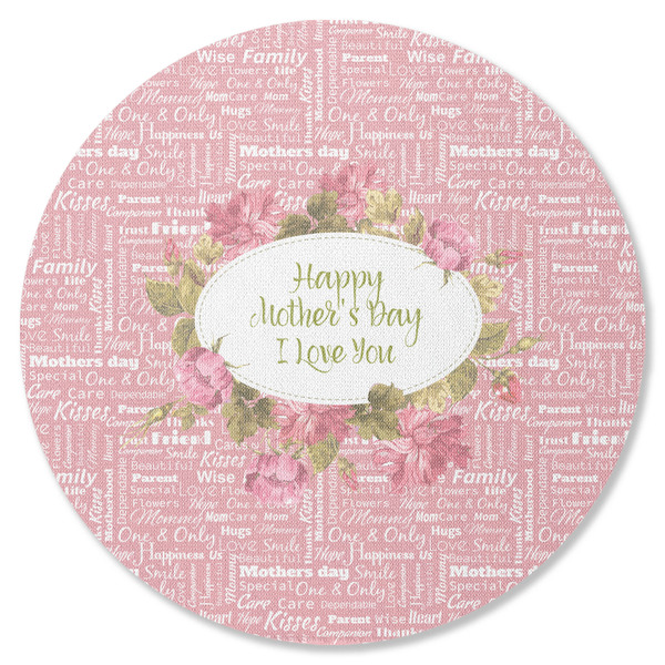 Custom Mother's Day Round Rubber Backed Coaster (Personalized)