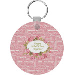 Mother's Day Round Plastic Keychain