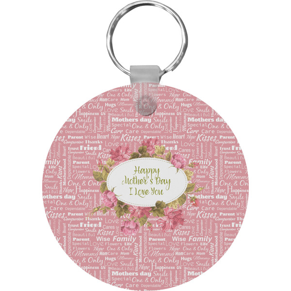 Custom Mother's Day Round Plastic Keychain