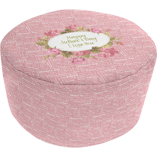 Custom Mother's Day Round Pouf Ottoman