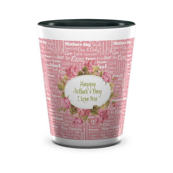 Custom Mother's Day Ceramic Shot Glass - 1.5 oz - Two Tone - Single