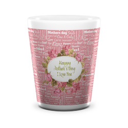 Mother's Day Ceramic Shot Glass - 1.5 oz - White - Set of 4