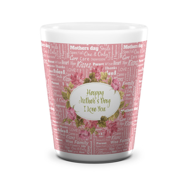 Custom Mother's Day Ceramic Shot Glass - 1.5 oz - White - Single