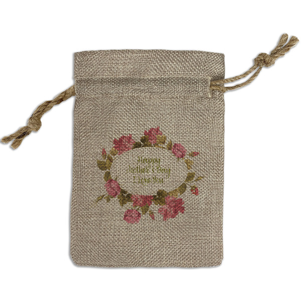 Custom Mother's Day Small Burlap Gift Bag - Front