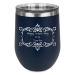 Mother's Day Stemless Stainless Steel Wine Tumbler - Navy - Double Sided