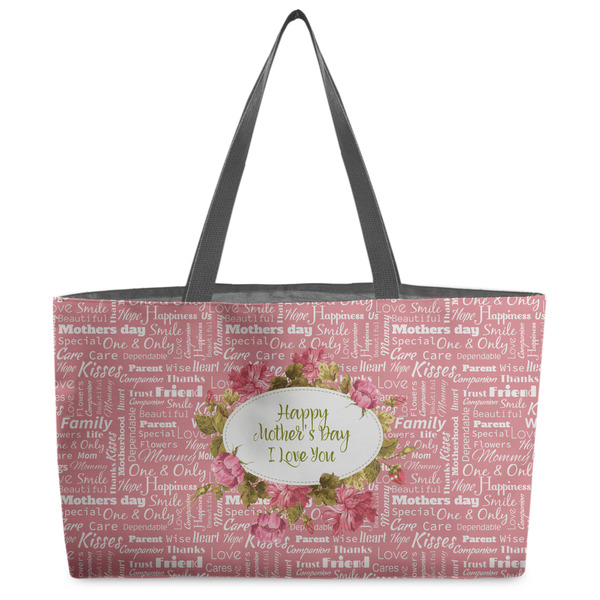 Custom Mother's Day Beach Totes Bag - w/ Black Handles