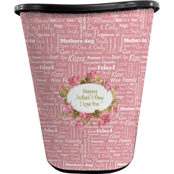 Custom Mother's Day Waste Basket - Single Sided (Black)