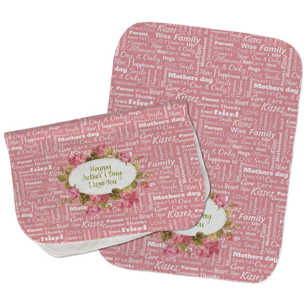 Custom Mother's Day Burp Cloths - Fleece - Set of 2