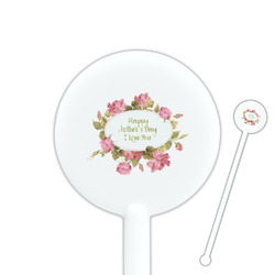 Mother's Day 5.5" Round Plastic Stir Sticks - White - Single Sided