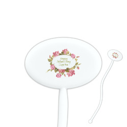 Mother's Day 7" Oval Plastic Stir Sticks - White - Single Sided