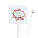 Mother's Day Square Plastic Stir Sticks