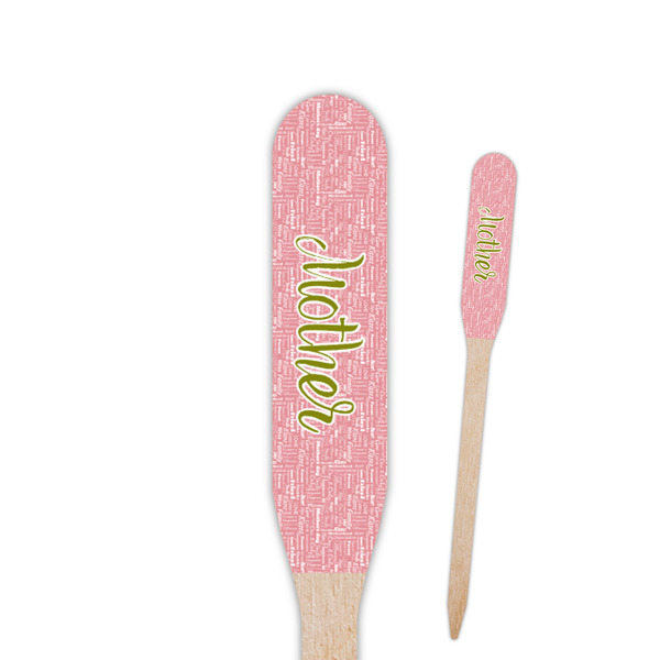 Custom Mother's Day Paddle Wooden Food Picks - Double Sided