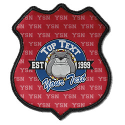 School Mascot Iron On Shield Patch C w/ Name or Text