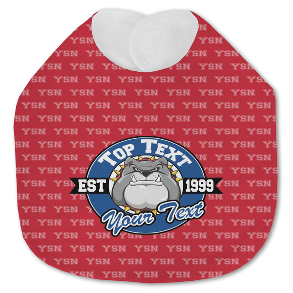 Custom School Mascot Jersey Knit Baby Bib w/ Name or Text