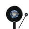 School Mascot Black Plastic 5.5" Stir Stick - Round - Closeup