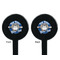 School Mascot Black Plastic 7" Stir Stick - Double Sided - Round - Front & Back