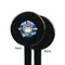 School Mascot Black Plastic 7" Stir Stick - Single Sided - Round - Front & Back