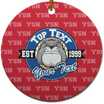 School Mascot Round Ceramic Ornament w/ Name or Text