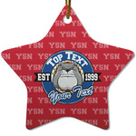 School Mascot Star Ceramic Ornament w/ Name or Text