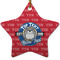 School Mascot Ceramic Flat Ornament - Star (Front)