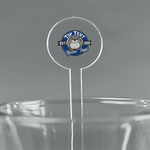 School Mascot 7" Round Plastic Stir Sticks - Clear (Personalized)