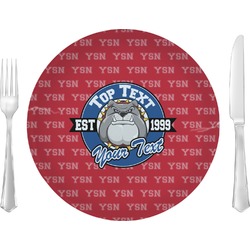 School Mascot Glass Lunch / Dinner Plate 10" (Personalized)