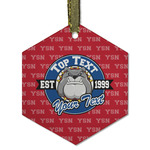 School Mascot Flat Glass Ornament - Hexagon w/ Name or Text