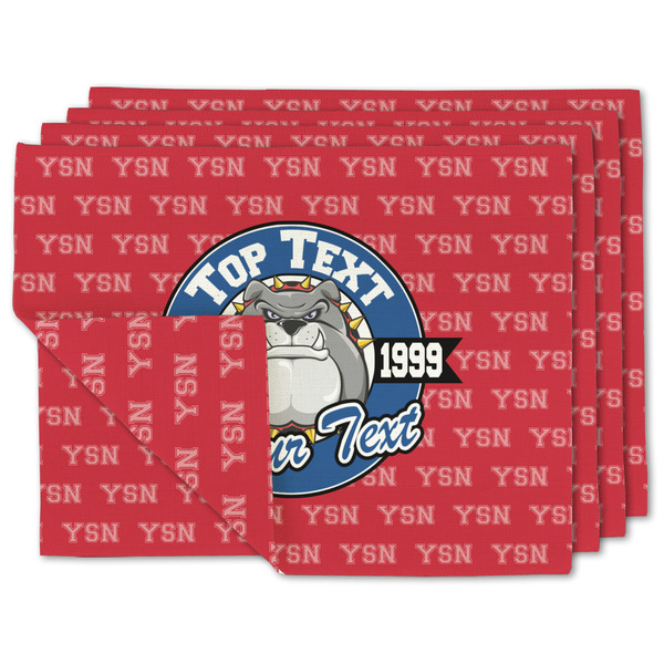 Custom School Mascot Linen Placemat w/ Name or Text