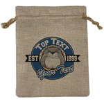 School Mascot Medium Burlap Gift Bag - Front (Personalized)