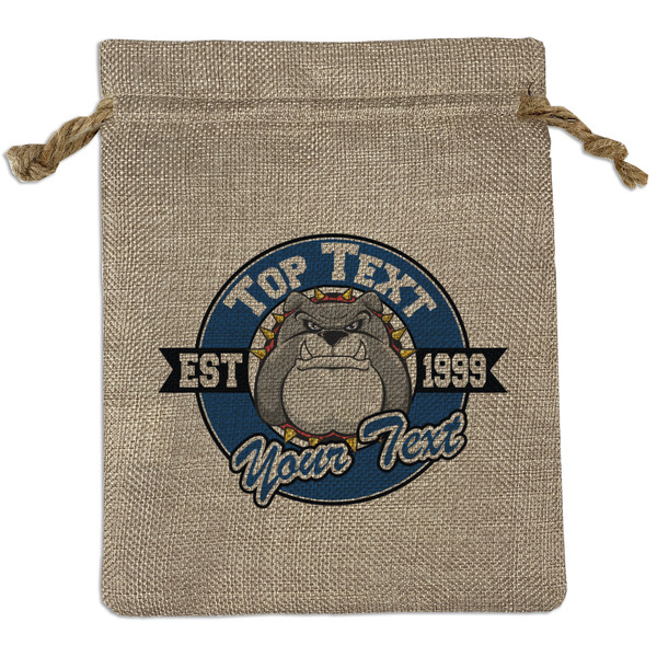 Custom School Mascot Burlap Gift Bag (Personalized)