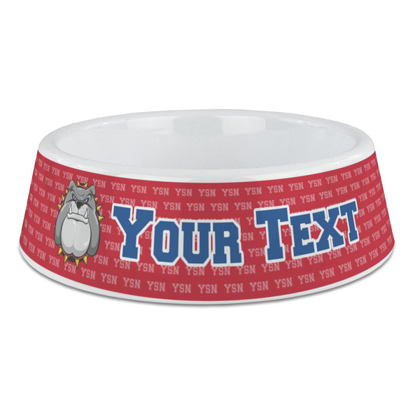 Custom School Mascot Plastic Dog Bowl - Large (Personalized)