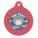 School Mascot Round Pet ID Tag - Large (Personalized)