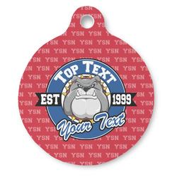 School Mascot Round Pet ID Tag - Large (Personalized)