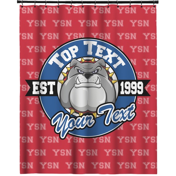 Custom School Mascot Extra Long Shower Curtain - 70"x84" (Personalized)