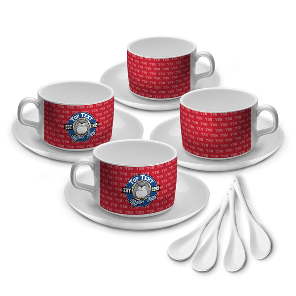 Custom School Mascot Tea Cup - Set of 4 (Personalized)