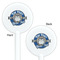 School Mascot White Plastic 5.5" Stir Stick - Double Sided - Round - Front & Back