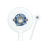 School Mascot White Plastic 5.5" Stir Stick - Round - Closeup